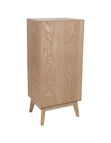 Chiffonnier 5 tiroirs cannelés bois naturel 45x36x100 cm Vireva  - 4