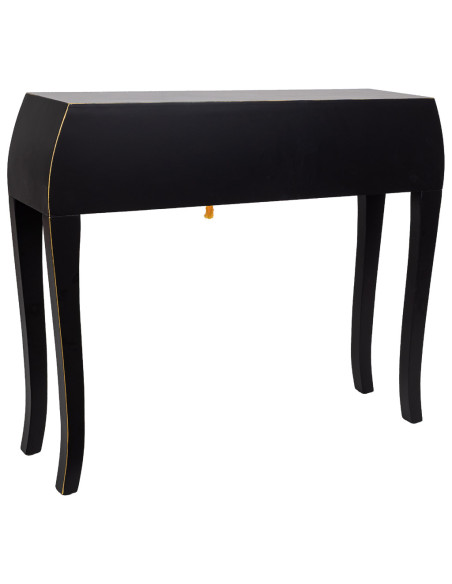 Console d'entrée noire 3 tiroirs en MDF laqué 96x26x80 cm Virenaya  - 3