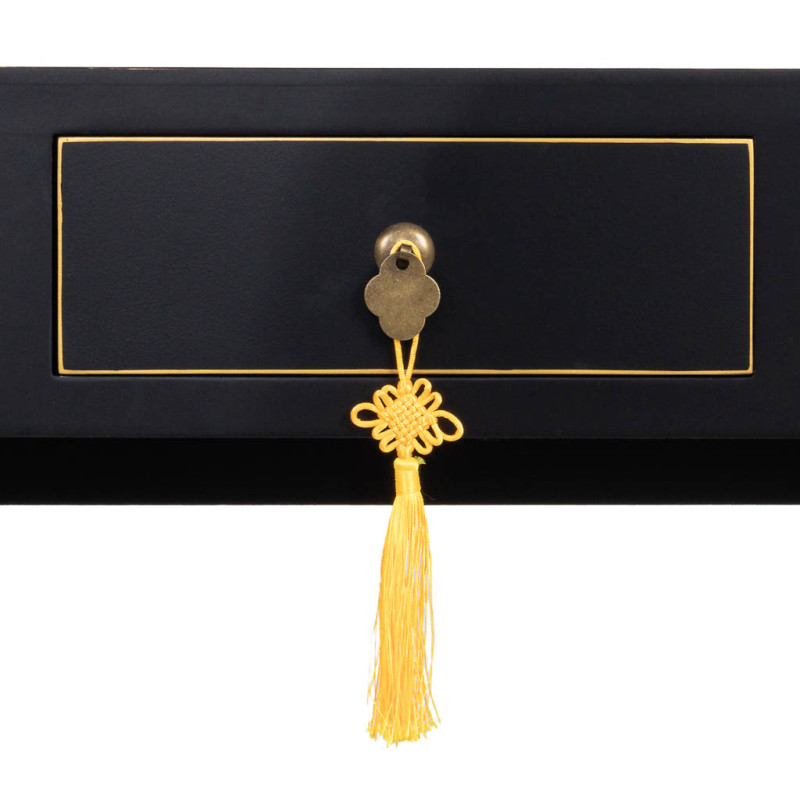 Console d'entrée noire 3 tiroirs en MDF laqué 96x26x80 cm Virenaya  - 6