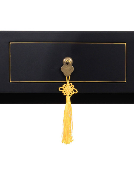 Console d'entrée noire 3 tiroirs en MDF laqué 96x26x80 cm Virenaya  - 6