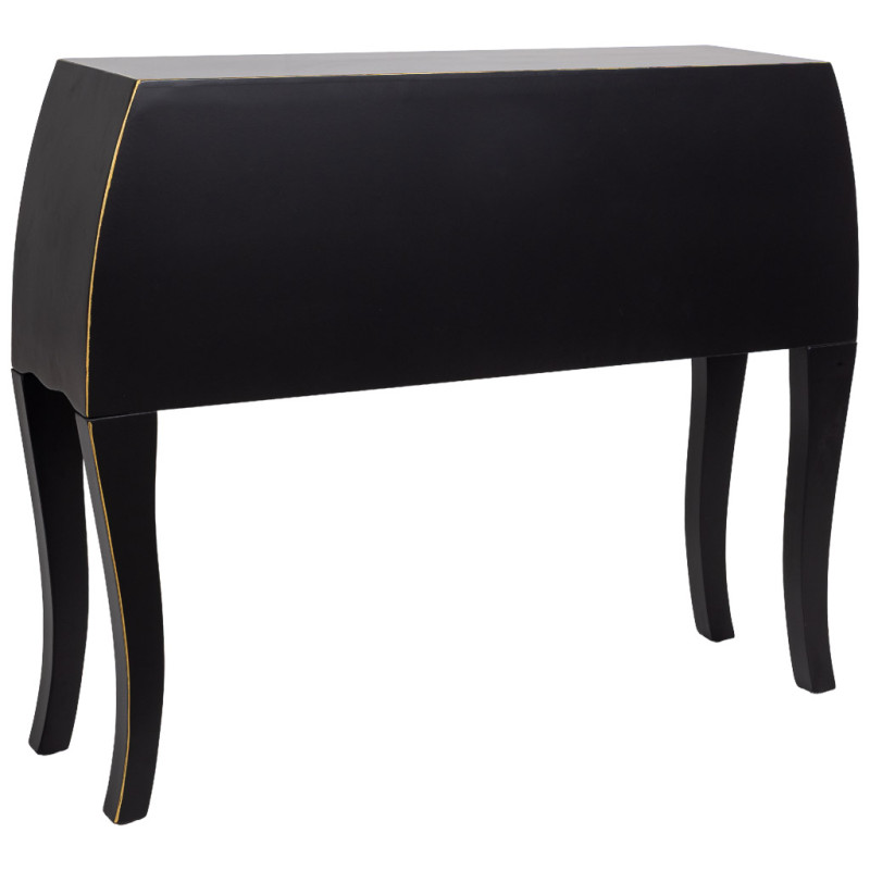 Console d'entrée noire 8 tiroirs et 2 portes en MDF laqué 98x26x80 cm Virenaya  - 3