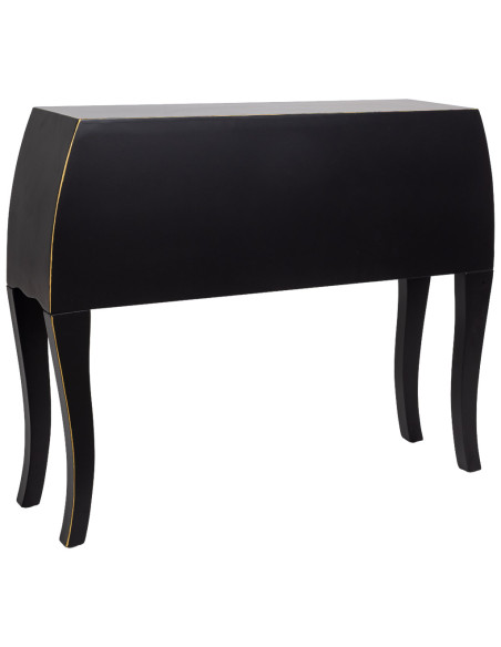 Console d'entrée noire 8 tiroirs et 2 portes en MDF laqué 98x26x80 cm Virenaya  - 3