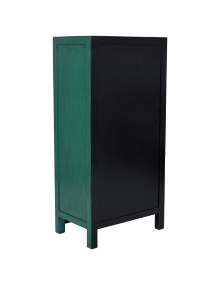 Armoire chinoise verte en bois peint 2 portes 62x40x128 cm Varelaya  - 4