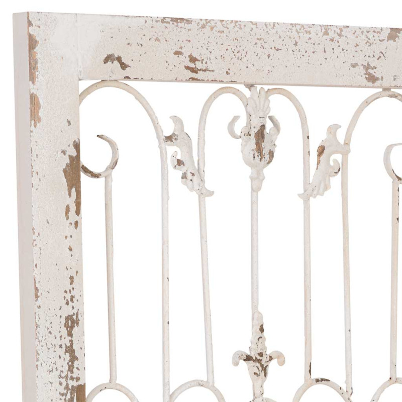 Porte décorative blanche en bois et fer forgé 68x178 cm Esmarina  - 4