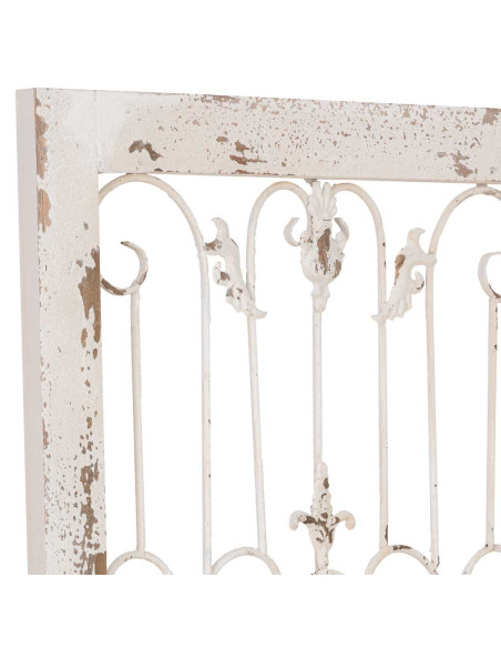 Porte décorative blanche en bois et fer forgé 68x178 cm Esmarina  - 4