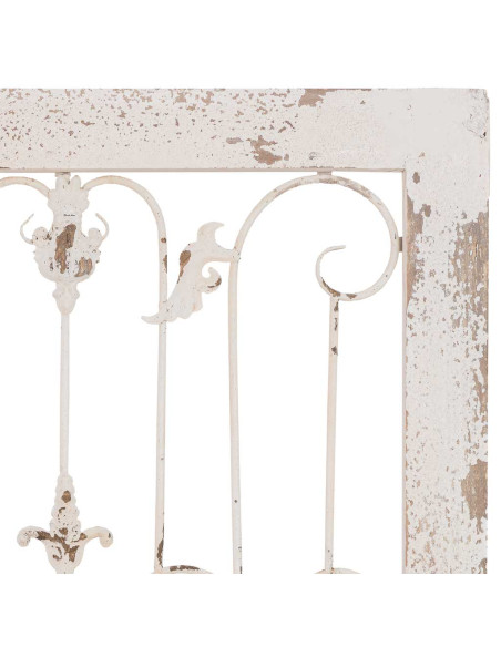 Porte décorative blanche en bois et fer forgé 68x178 cm Esmarina  - 6