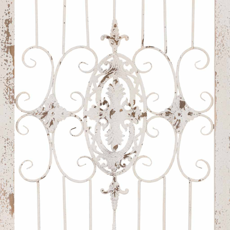 Porte décorative blanche en bois et fer forgé 68x178 cm Esmarina  - 7