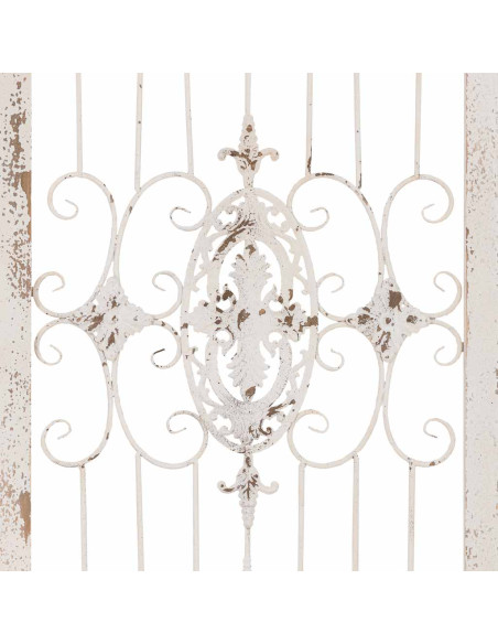 Porte décorative blanche en bois et fer forgé 68x178 cm Esmarina  - 7