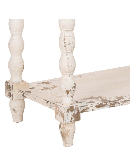 Console d'entrée en bois blanc vieilli 1 tiroir 80x40x80 cm Esmarina  - 7