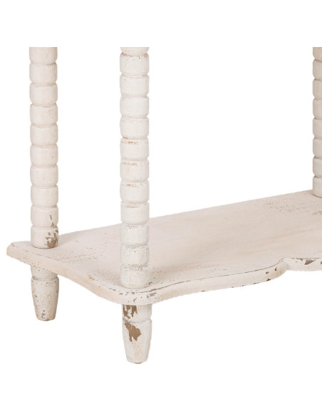Bibliothèque étroite blanche patinée 5 niveaux en bois 60x30x180 cm Esmarina  - 7