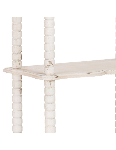Bibliothèque étroite blanche patinée 5 niveaux en bois 60x30x180 cm Esmarina  - 8