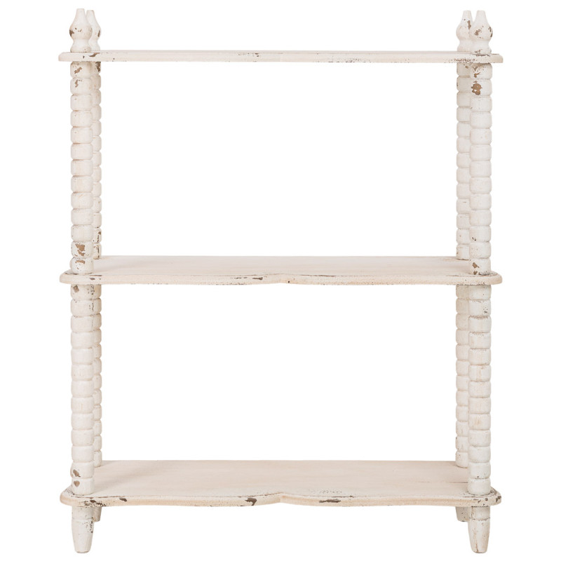 Étagère basse en bois blanc vieilli 3 niveaux Esmarina  - 2