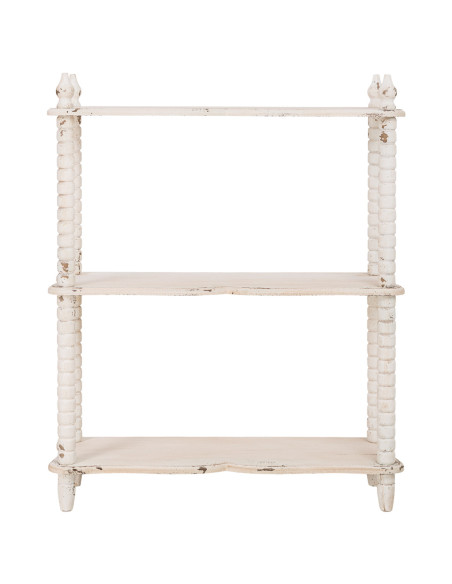 Étagère basse en bois blanc vieilli 3 niveaux Esmarina  - 2