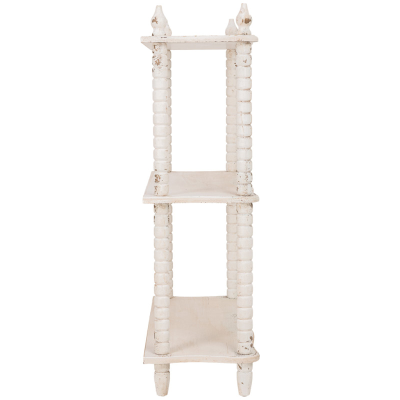 Étagère basse en bois blanc vieilli 3 niveaux Esmarina  - 5
