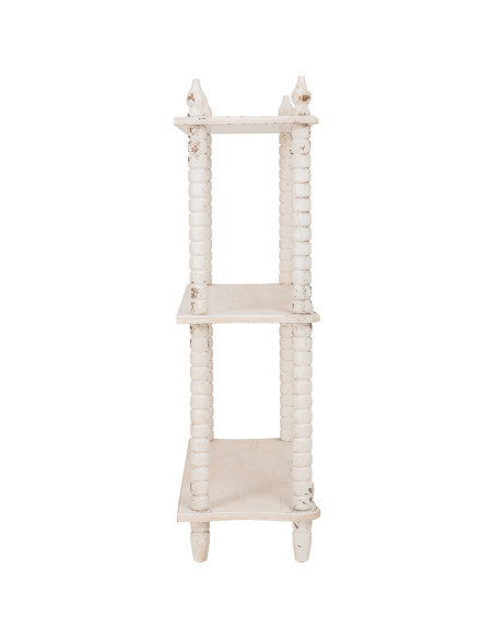 Étagère basse en bois blanc vieilli 3 niveaux Esmarina  - 5