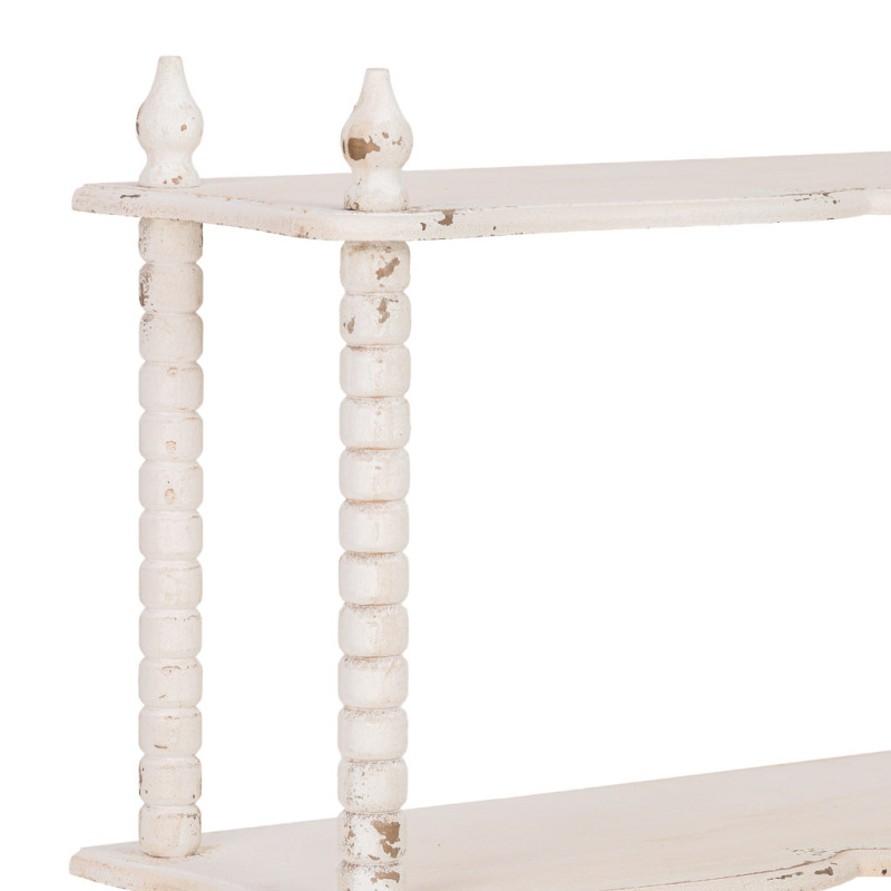 Étagère basse en bois blanc vieilli 3 niveaux Esmarina  - 6