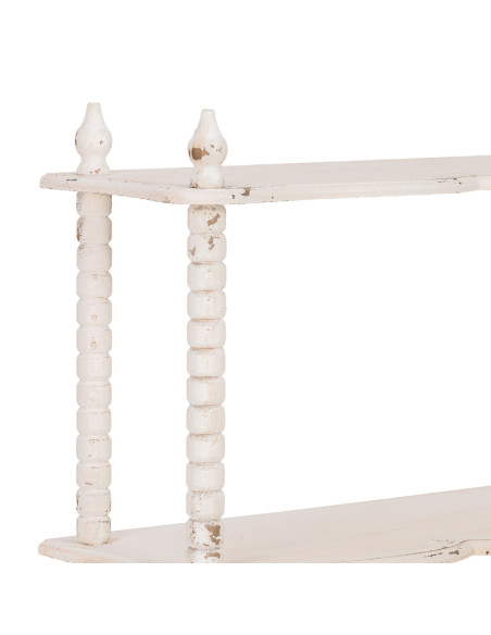 Étagère basse en bois blanc vieilli 3 niveaux Esmarina  - 6