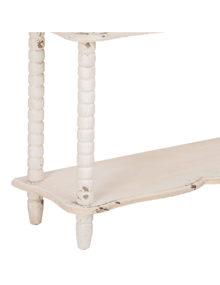 Étagère basse en bois blanc vieilli 3 niveaux Esmarina  - 7