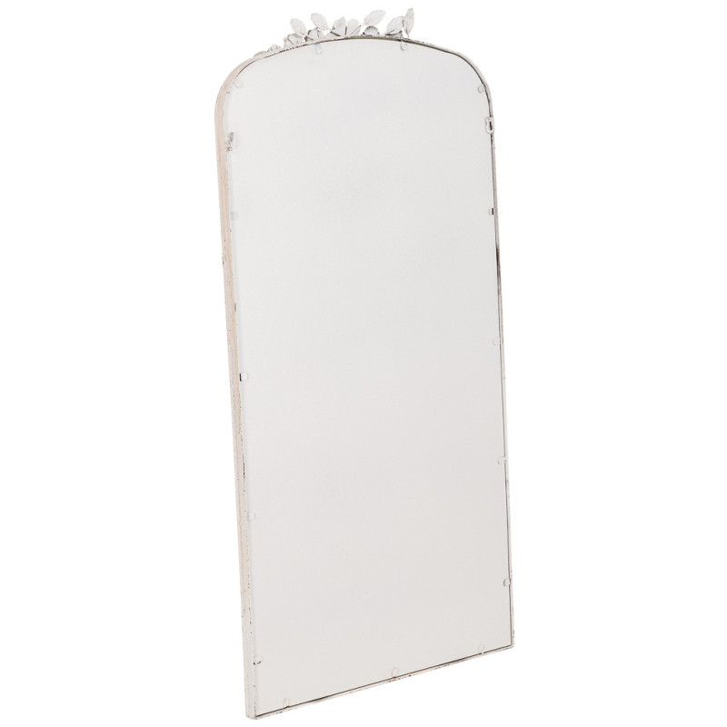 Miroir fenêtre arqué blanc patiné en MDF 61x114 cm Esmarina  - 4