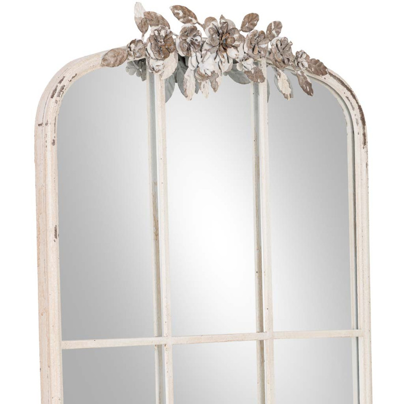 Miroir fenêtre arqué blanc patiné en MDF 61x114 cm Esmarina  - 5