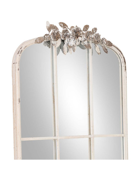 Miroir fenêtre arqué blanc patiné en MDF 61x114 cm Esmarina  - 5