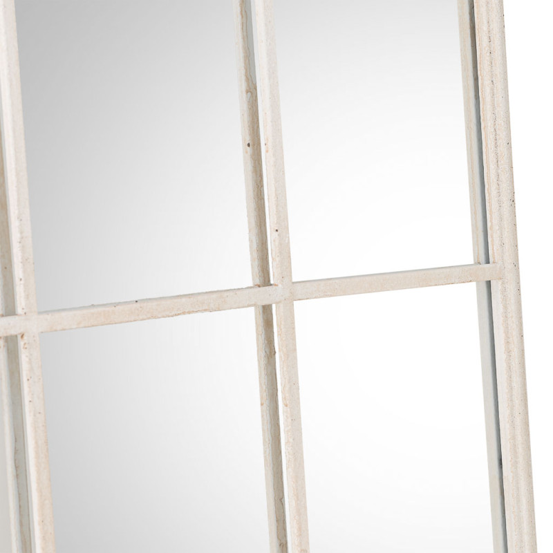 Miroir fenêtre arqué blanc patiné en MDF 61x114 cm Esmarina  - 6