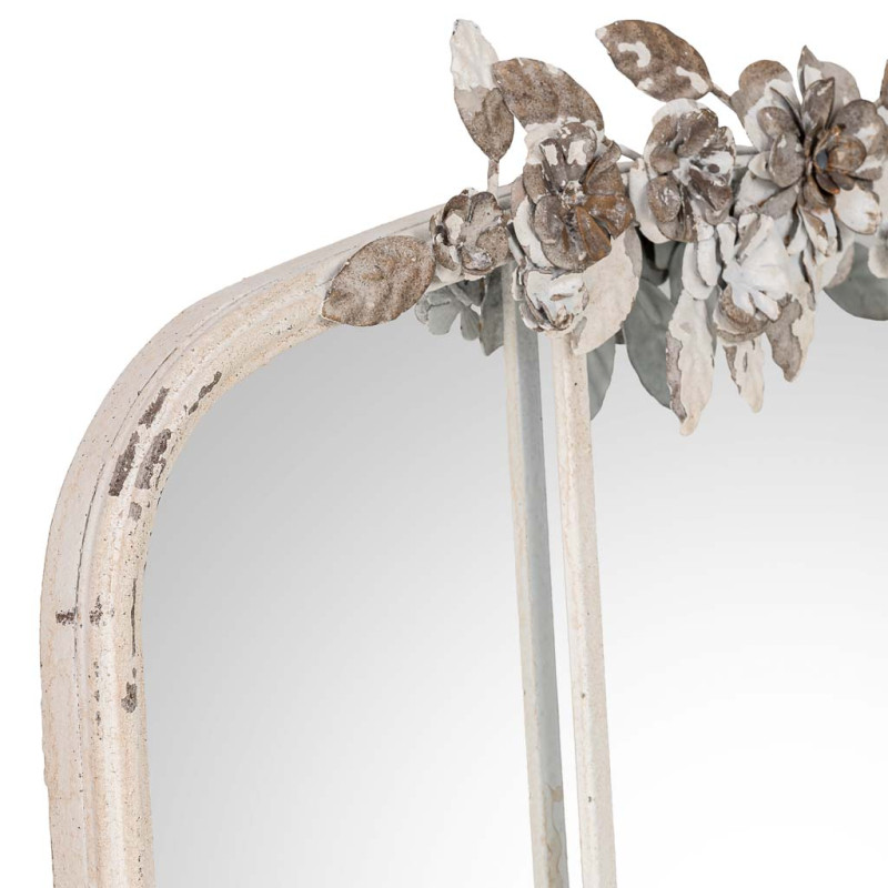 Miroir fenêtre arqué blanc patiné en MDF 61x114 cm Esmarina  - 7
