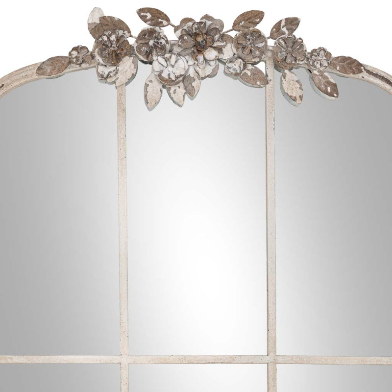 Miroir fenêtre arqué blanc patiné en MDF 61x114 cm Esmarina  - 8