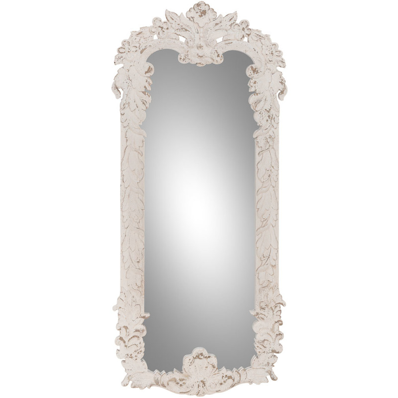 Miroir baroque blanc patiné en sapin et MDF 154 cm Esmarina  - 1