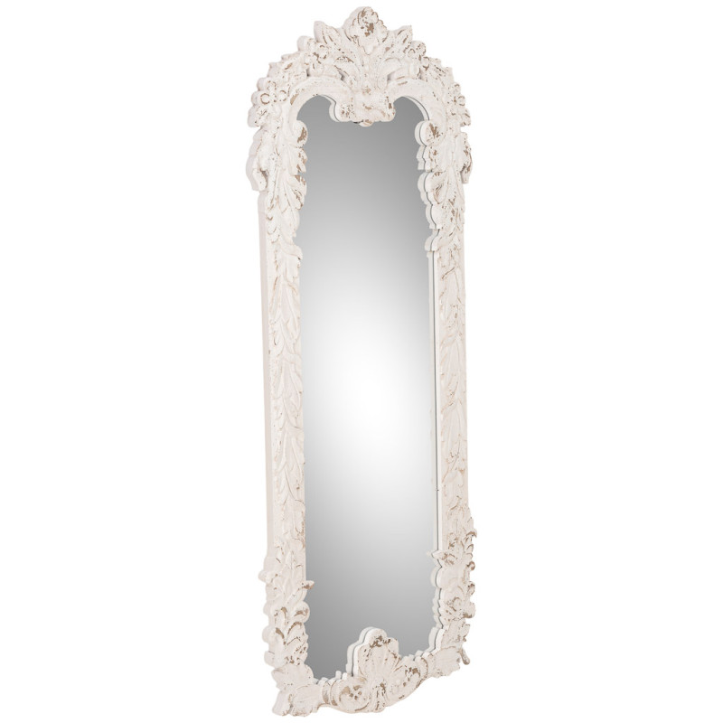 Miroir baroque blanc patiné en sapin et MDF 154 cm Esmarina  - 3