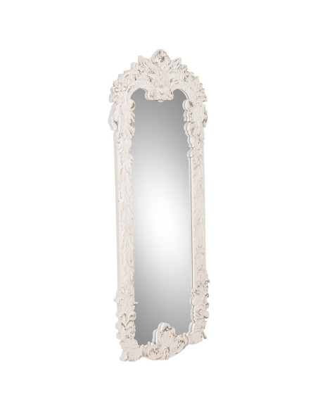 Miroir baroque blanc patiné en sapin et MDF 154 cm Esmarina  - 3