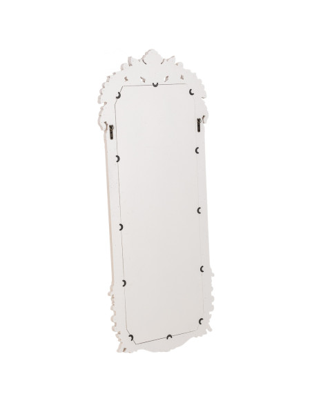 Miroir baroque blanc patiné en sapin et MDF 154 cm Esmarina  - 4