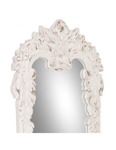 Miroir baroque blanc patiné en sapin et MDF 154 cm Esmarina  - 5