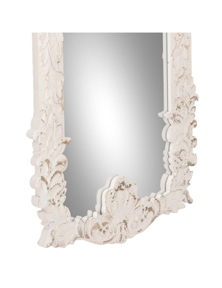 Miroir baroque blanc patiné en sapin et MDF 154 cm Esmarina  - 6