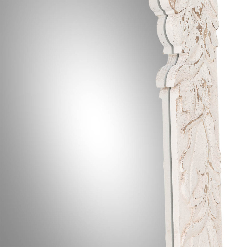 Miroir baroque blanc patiné en sapin et MDF 154 cm Esmarina  - 8