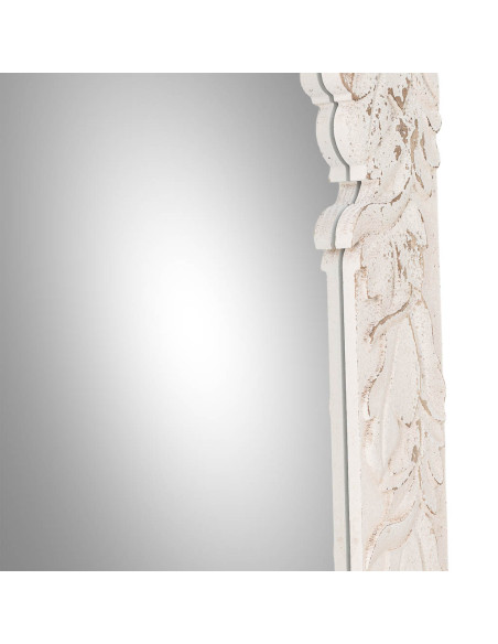 Miroir baroque blanc patiné en sapin et MDF 154 cm Esmarina  - 8