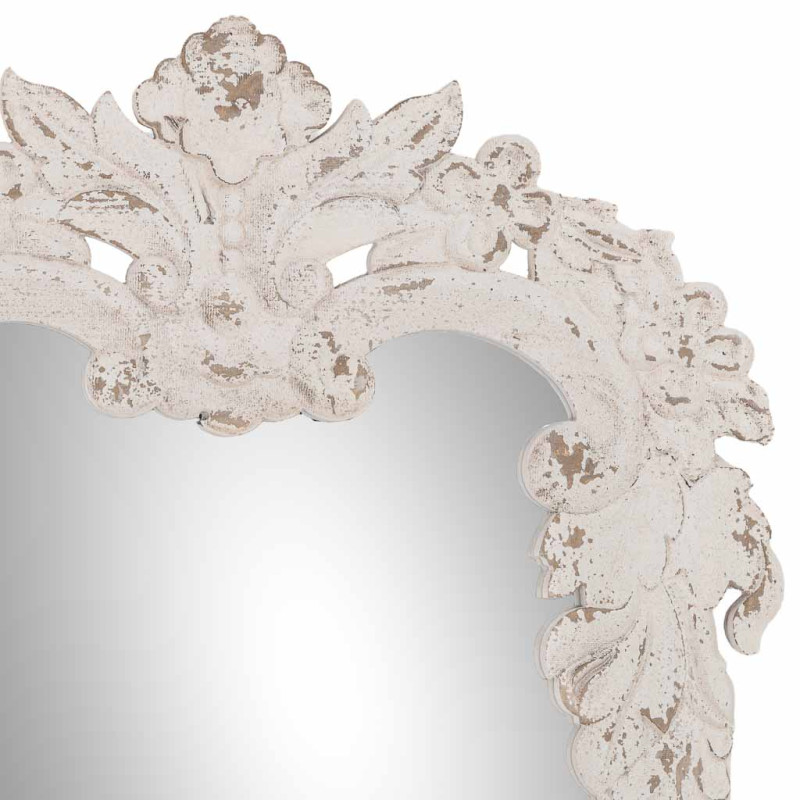 Miroir baroque blanc patiné en sapin et MDF 154 cm Esmarina  - 9