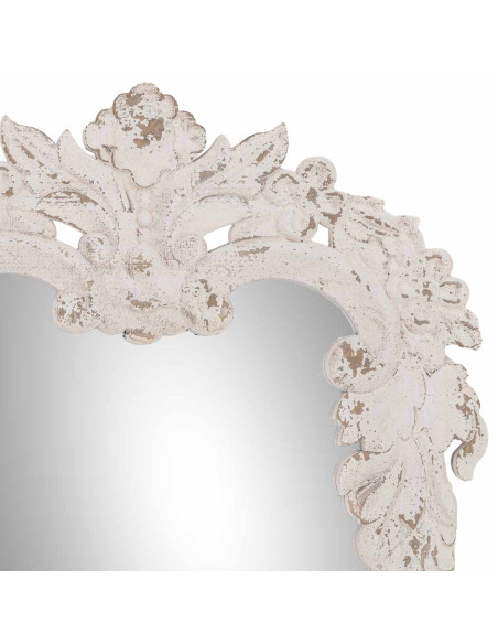 Miroir baroque blanc patiné en sapin et MDF 154 cm Esmarina  - 9