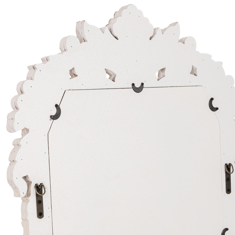 Miroir baroque blanc patiné en sapin et MDF 154 cm Esmarina  - 10