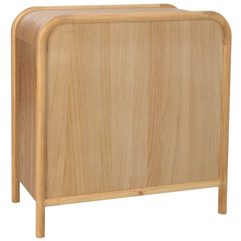 Commode bois et cannage rotin 5 tiroirs 80 cm Heraloro  - 4