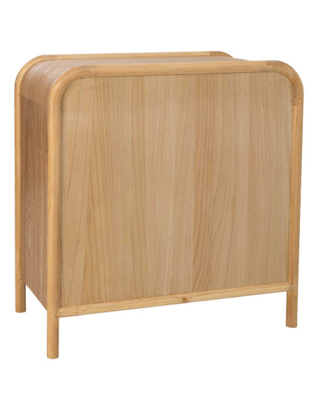 Commode bois et cannage rotin 5 tiroirs 80 cm Heraloro  - 4