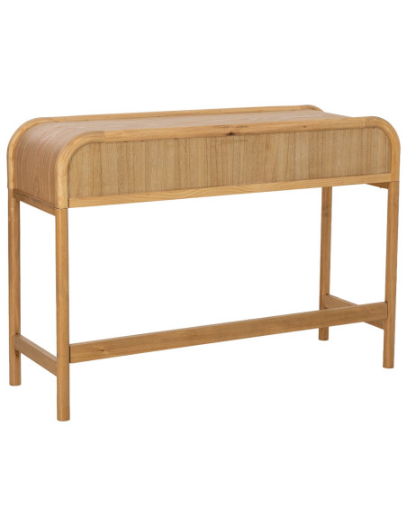 Console d'entrée bois miel et cannage rotin 3 tiroirs 110 cm Heraloro  - 3