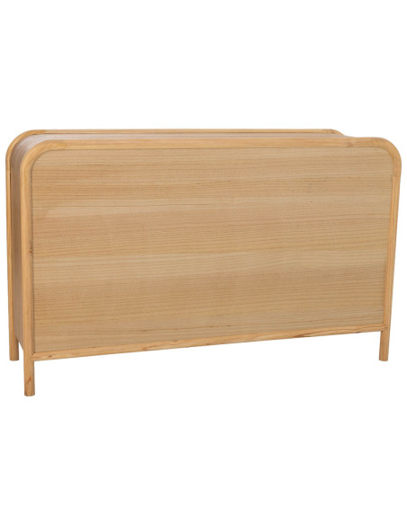 Buffet range-bouteilles bois miel et cannage rotin 130 cm Heraloro  - 5