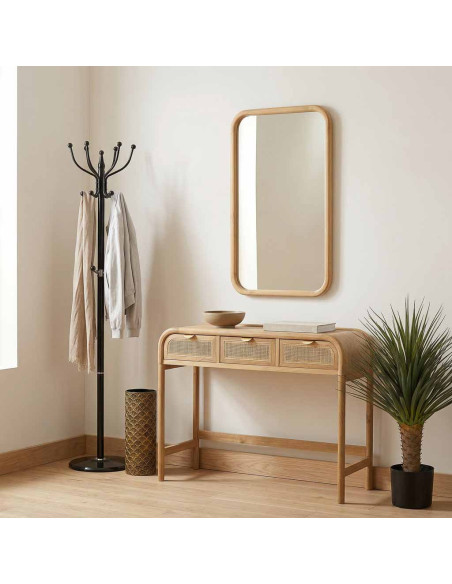 Miroir mural bois naturel 70x100 cm Heraloro  - 2