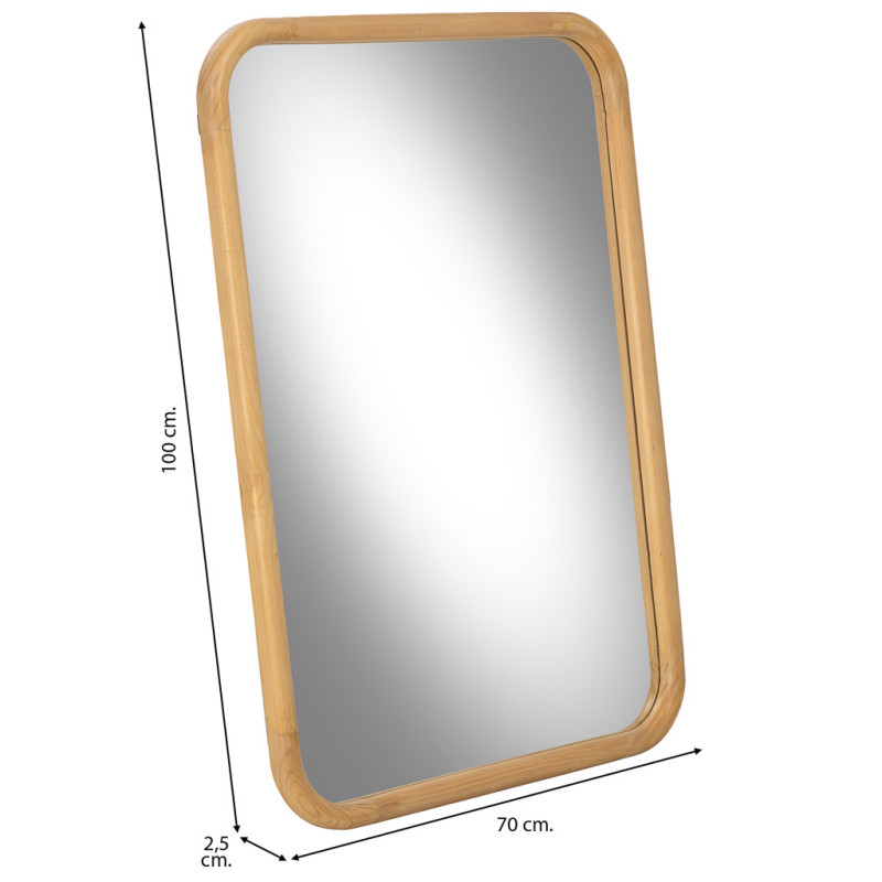 Miroir mural bois naturel 70x100 cm Heraloro  - 8