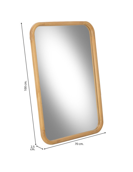 Miroir mural bois naturel 70x100 cm Heraloro  - 8