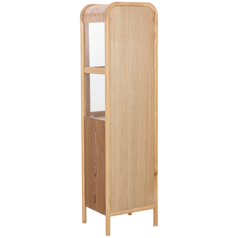 Vitrine étroite bois naturel et rotin 46,5x40x175 cm Heraloro  - 4