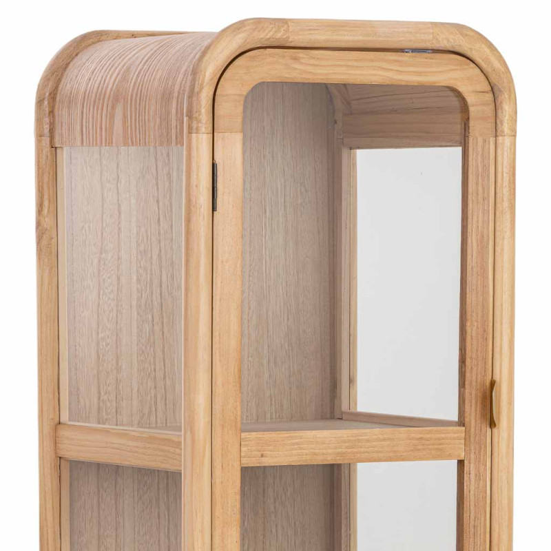 Vitrine étroite bois naturel et rotin 46,5x40x175 cm Heraloro  - 6
