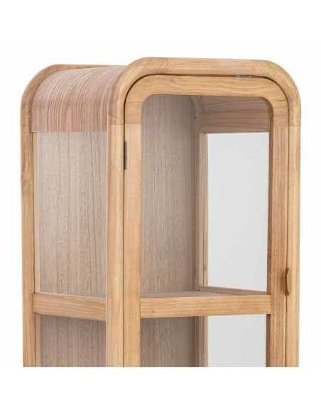 Vitrine étroite bois naturel et rotin 46,5x40x175 cm Heraloro  - 6