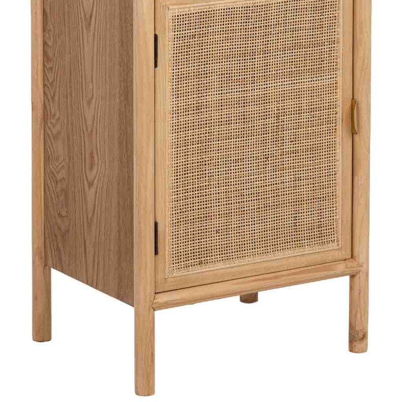 Vitrine étroite bois naturel et rotin 46,5x40x175 cm Heraloro  - 7